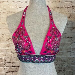 Victoria's Secret Womens Swimsuit Top Swimwear Bathing Suit Paisley Pink Medium
